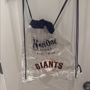 Clear Drawstring Bag with Giants Logo